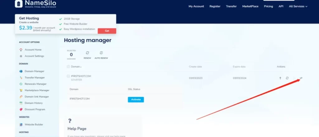 回到namesilo hosting 上的cpanel界面