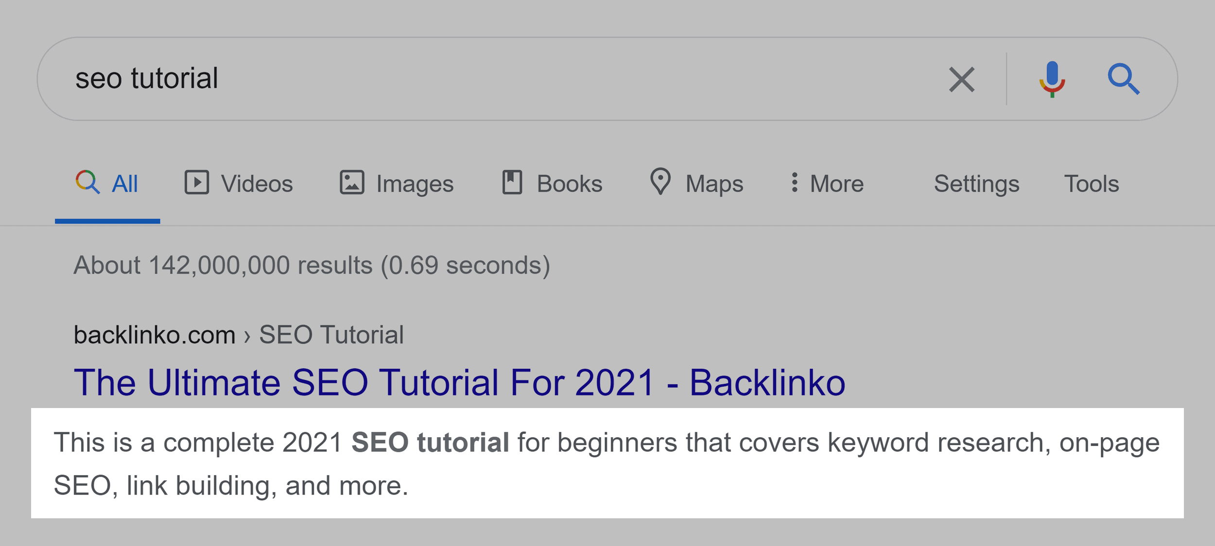 Google SERP 中的元描述