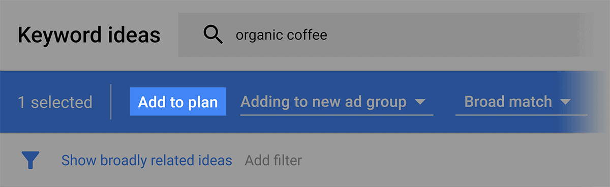 Google 关键字规划师 – 添加到计划