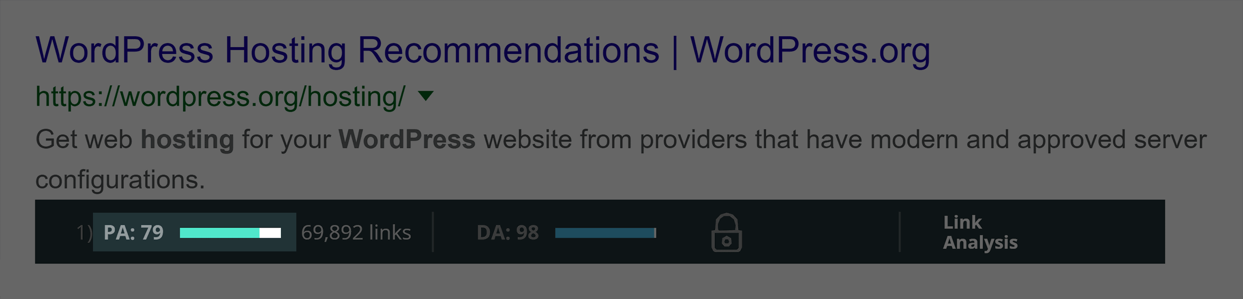 使用 Moz PA 进行 Google 搜索